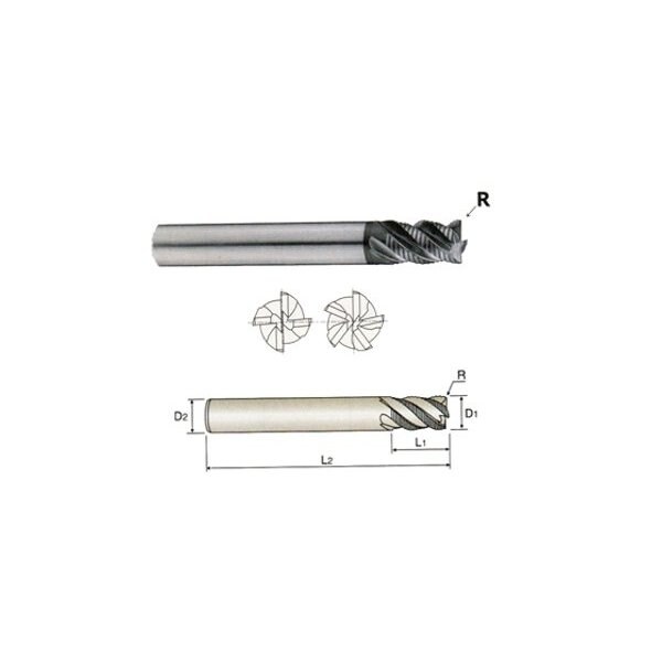 Yg-1 Tool 4 Flute Extended Reach Corner Radius Roughing X-Speed Carbide End Mill G9D77120 - main